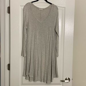 Size 1X Grey Long Sleeve Dress